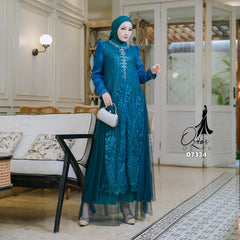 GAMIS OZIAS TILE 07324 LD 105 I Gamis Kondangan Wanita I Gamis Fashion Casual