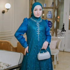 GAMIS OZIAS TILE 07324 LD 105 I Gamis Kondangan Wanita I Gamis Fashion Casual