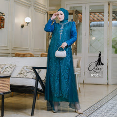 GAMIS OZIAS TILE 07324 LD 105 I Gamis Kondangan Wanita I Gamis Fashion Casual