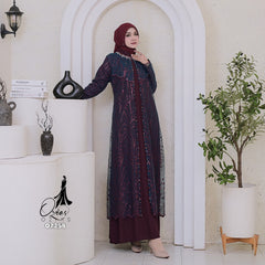 GAMIS TILE OZIAS 07258 LD 105 | Gamis Pesta Mewah | Gamis 2 in 1
