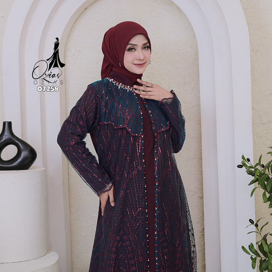 GAMIS TILE OZIAS 07258 LD 105 | Gamis Pesta Mewah | Gamis 2 in 1