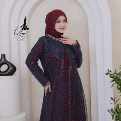 GAMIS TILE OZIAS 07258 LD 105 | Gamis Pesta Mewah | Gamis 2 in 1