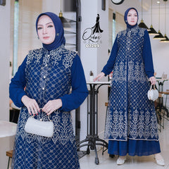 GAMIS OZIAS TILE 07289 LD 105 I Gamis Kondangan Wanita I Gamis FAshion Casual