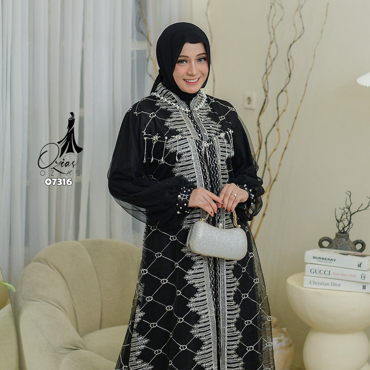 GAMIS OZIAS TILE 07316 LD 105 I Gamis Kondangan Cantik I Gamis Lebaran Fashion