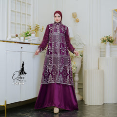 GAMIS OZIAS TILE 07369 LD 105 I Gamis Kondangan Wanita I Gamis Fashion Lebaran