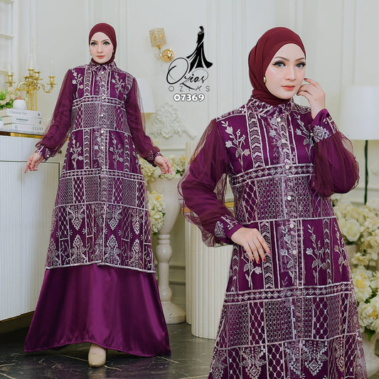 GAMIS OZIAS TILE 07369 LD 105 I Gamis Kondangan Wanita I Gamis Fashion Lebaran