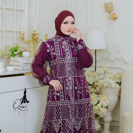 GAMIS OZIAS TILE 07369 LD 105 I Gamis Kondangan Wanita I Gamis Fashion Lebaran
