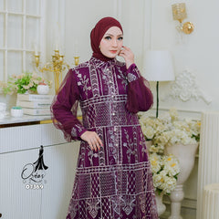 GAMIS OZIAS TILE 07369 LD 105 I Gamis Kondangan Wanita I Gamis Fashion Lebaran