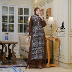 GAMIS OZIAS TILE 07357 LD 105 120 I Gamis Kondangan Lebaran I Gamis Fasion Casual 2XL