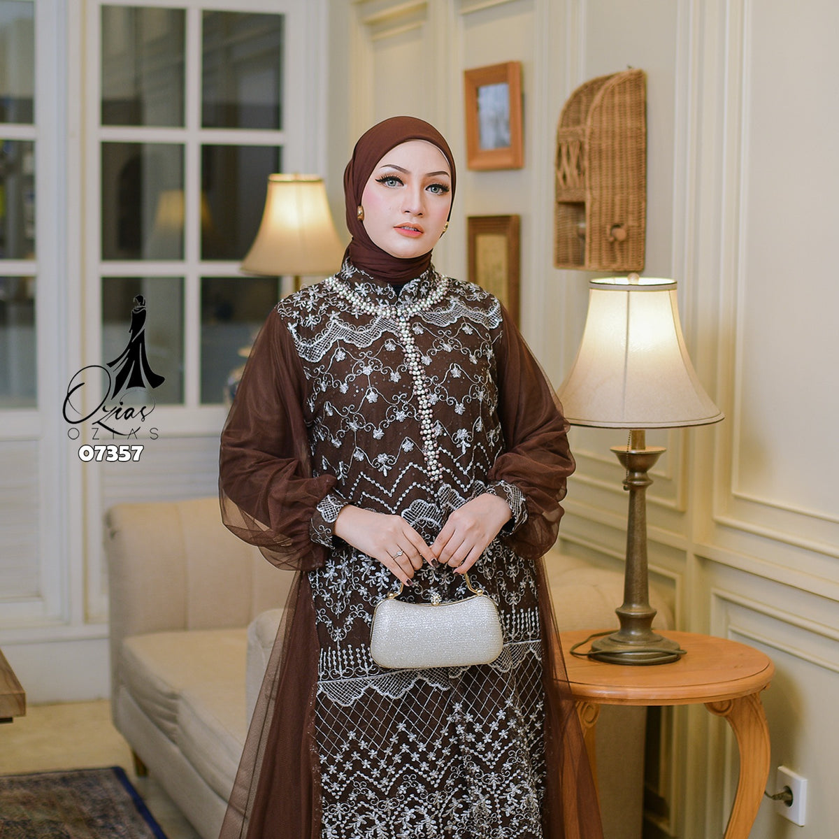 GAMIS OZIAS TILE 07357 LD 105 120 I Gamis Kondangan Lebaran I Gamis Fasion Casual 2XL