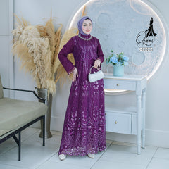 GAMIS OZIAS TILE SPANGLE 07272 LD 105 I Gamis Kondangan Wanita I Gamis Fashion Casual