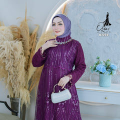 GAMIS OZIAS TILE SPANGLE 07272 LD 105 I Gamis Kondangan Wanita I Gamis Fashion Casual