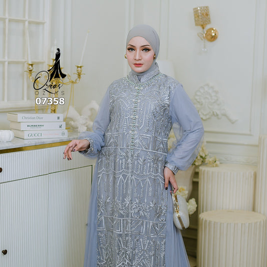 GAMIS OZIAS TILE 07358 LD 105 I Gamis Kondangan Wanita I Gamis Fashion Casual