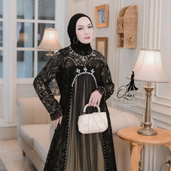 GAMIS BROKAT AZURA OZIAS 10019 LD 105 | Gamis Pesta Wanita | Gamis Cantik Mewah