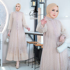 GAMIS OZIAS TILE 07300 LD 105 I Gamis Kondangan Wanita I Gamis Fashion Casual