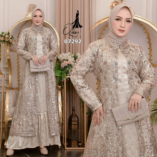 GAMIS OZIAS TILE 07292 LD 105 I Gamis Kondangan Wanita I Gamis Fashion Casual