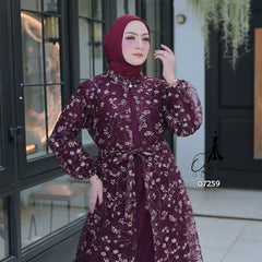 GAMIS OZIAS TILE 07259 LD 105 I Gamis Kondangan Wanita I Gamis Fashion Casual