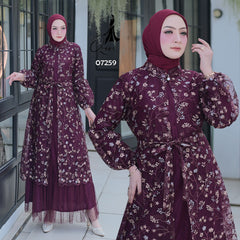 GAMIS OZIAS TILE 07259 LD 105 I Gamis Kondangan Wanita I Gamis Fashion Casual