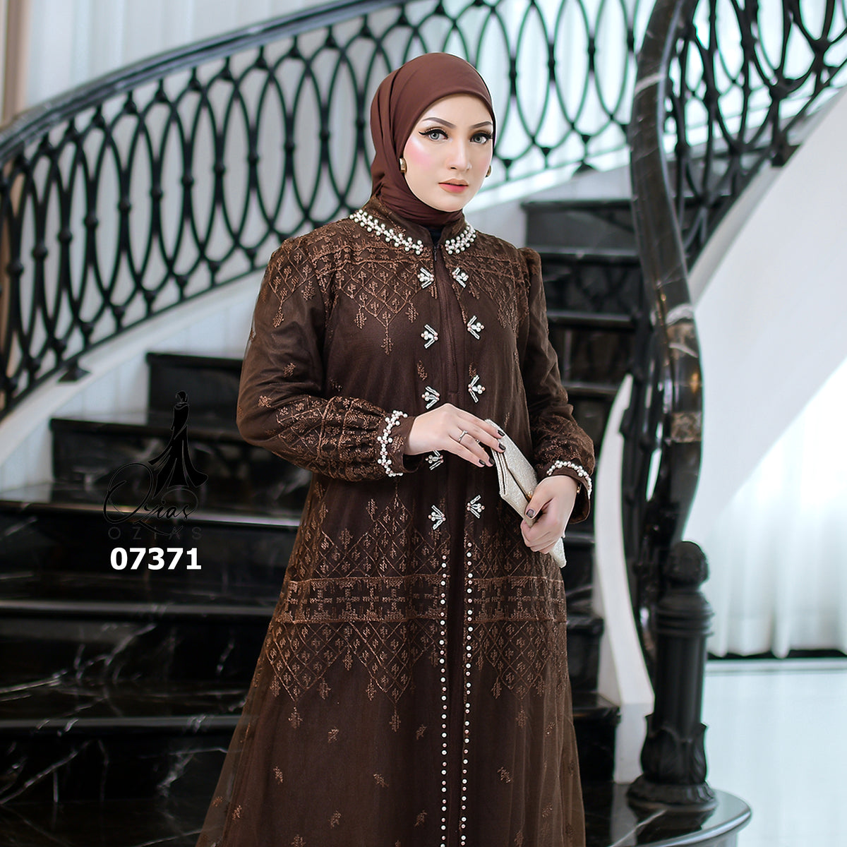 GAMIS OZIAS TILE 07371 07398 LD 105 I Gamis Kondangan Wanita I Gamis Fashion Lebaran