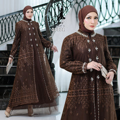 GAMIS OZIAS TILE 07371 07398 LD 105 I Gamis Kondangan Wanita I Gamis Fashion Lebaran