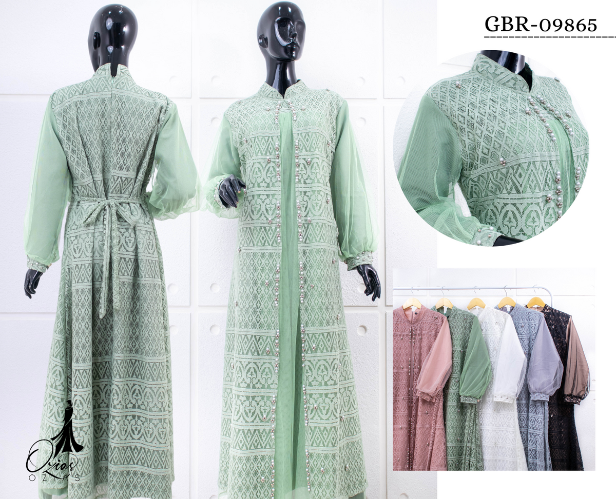 GAMIS OZIAS BROKAT FIMELA 09865  LD 105 I Fashion Muslimah Hijab I Gamis Kondangan Simpel Nyaman Panjang Santai Dress