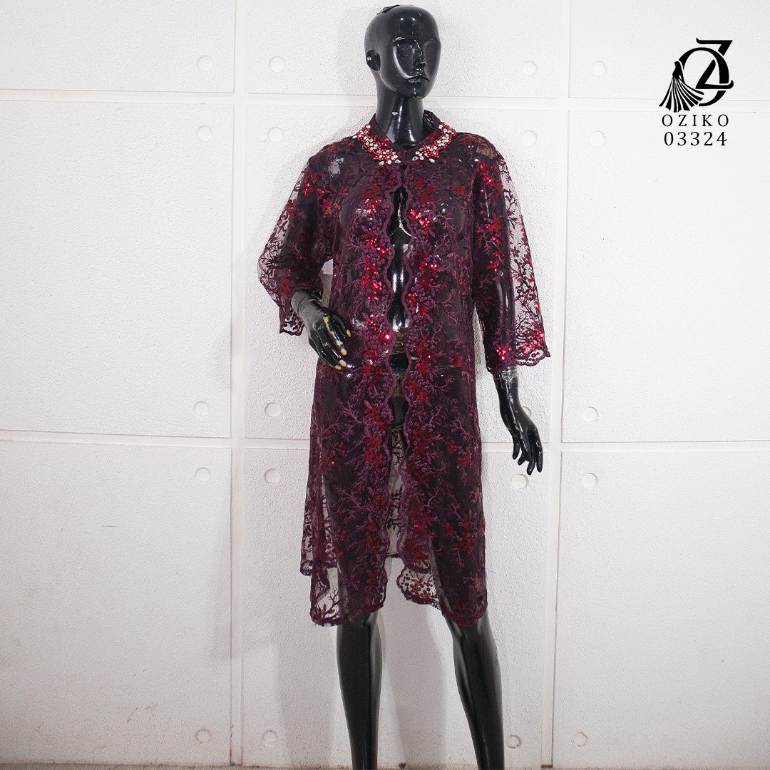VEST OUTER TILE OZIKO 03324 LD 105 I Outer Kondangan Wanita I Outer Casual Remaja