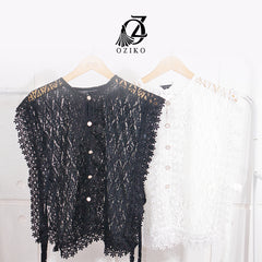 VEST OUTER OZIKO BROKAT ARGYLIE 03325 LD 105 I Outer Casual Wanita I Luaran Remaja Cantik