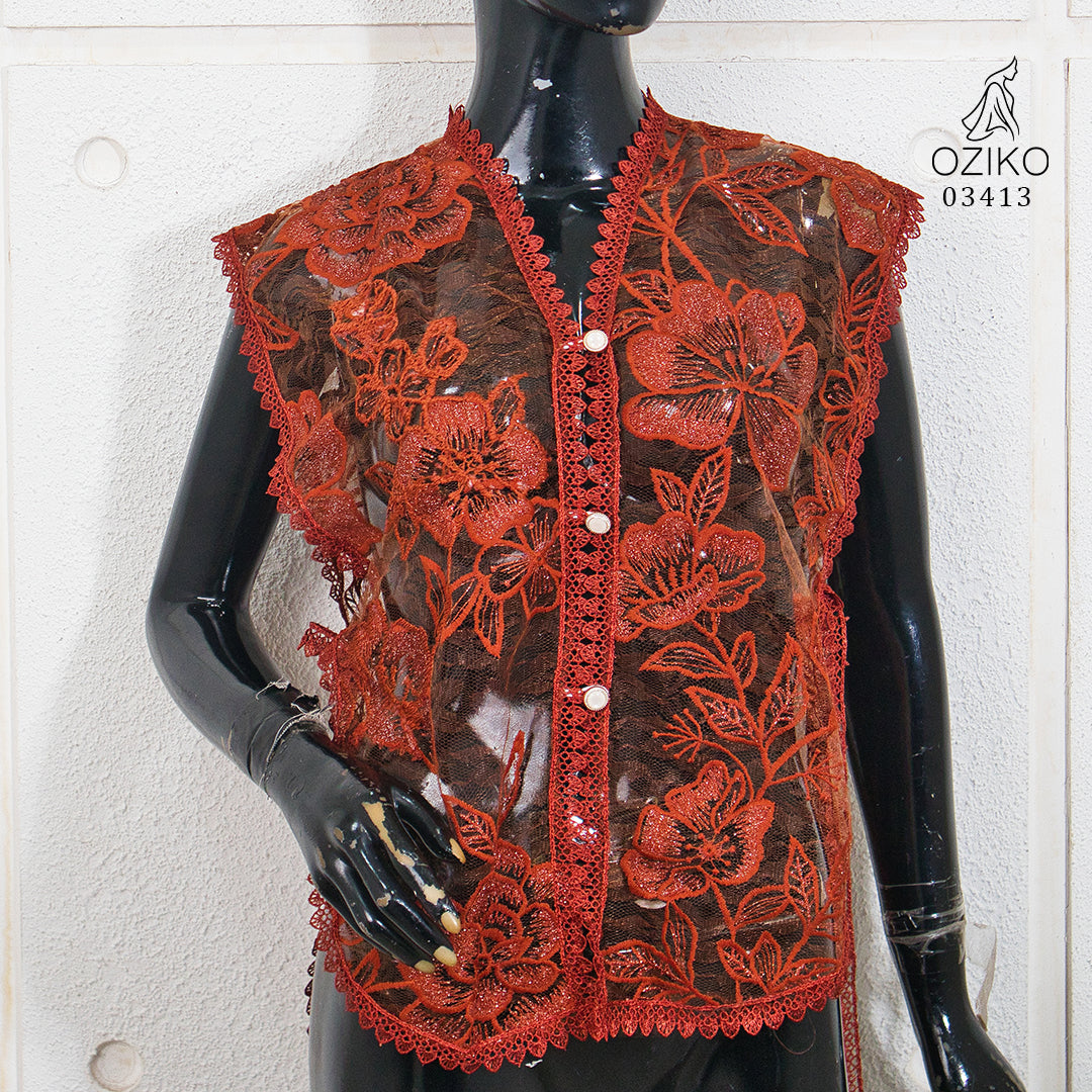 VEST OUTER TILE OZIKO 03413 LD 105 I Outer Kondangan Wanita I Outer Casual Fashion