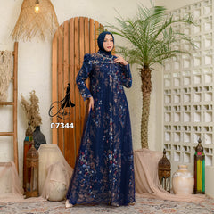 GAMIS OZIAS TILE 07344 LD 105 I Gamis Kondangan Wanita I Gamis Fashion Casual