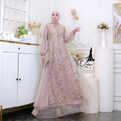 GAMIS OZIAS TILE SPANGLE 07307 LD 105 120 I Gamis Kondangan Wanita I Gamis Fashion Casual 2XL