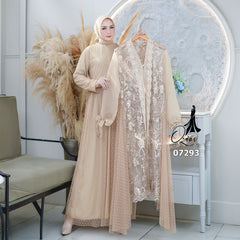 GAMIS OZIAS TILE ORGANZA 07293 LD 105 I Gamis Kondangan Cantik I Gamis Fashion Wanita