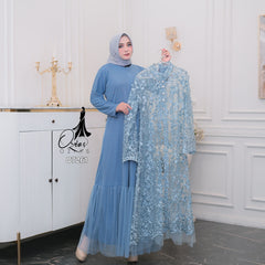 GAMIS OZIAS TILE 07261 LD 105 I Gamis Kondangan Cantik I Gamis Malay Mewah