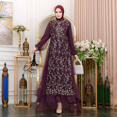 GAMIS OZIAS TILE 07340 LD 105 120 140 I Gamis Kondangan Wanita I Gamis Fashion Lebaran 2XL 4XL