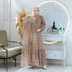 GAMIS OZIAS TILE 07378 LD 105 I Gamis Kondangan Remaja I Gamis Lebaran Mewah