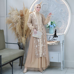 GAMIS OZIAS TILE ORGANZA 07293 LD 105 I Gamis Kondangan Cantik I Gamis Fashion Wanita