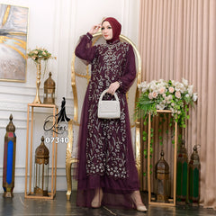 GAMIS OZIAS TILE 07340 LD 105 120 140 I Gamis Kondangan Wanita I Gamis Fashion Lebaran 2XL 4XL
