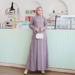 GAMIS OZIAS BROKAT 10021 LD 105 I Gamis Kondangan Wanita I Gamis Fashion Casual