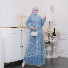 GAMIS OZIAS TILE 07261 LD 105 I Gamis Kondangan Cantik I Gamis Malay Mewah