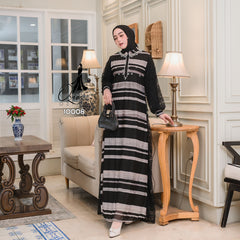 GAMIS OZIAS POLYLACE ZIGZAG 10008 LD 105 I Gamis Kondangan Cantik I Gamis Wanita Simpel