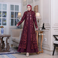 GAMIS OZIAS TILE 07315 LD 105 I Gamis Kondangan Wanita I Gamis Fashion Casual