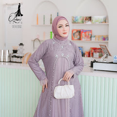 GAMIS OZIAS BROKAT 10021 LD 105 I Gamis Kondangan Wanita I Gamis Fashion Casual