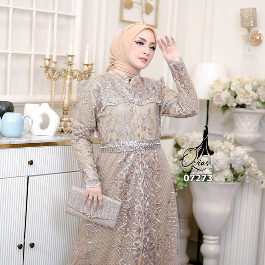 GAMIS OZIAS TILE 07273 LD 105 I Gamis Kondangan Wanita I Gamis Fashion Muslimah