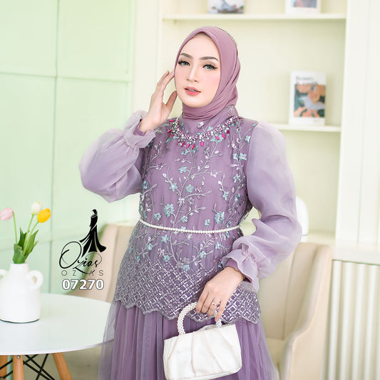 GAMIS OZIAS TILE 07270 LD 105 I Gamis Kondangan Wanita I Gamis Fashion Casual