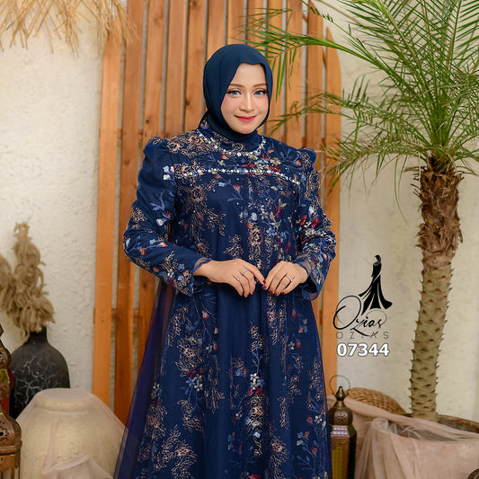 GAMIS OZIAS TILE 07344 LD 105 I Gamis Kondangan Wanita I Gamis Fashion Casual