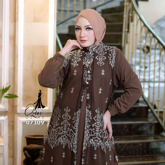 OZIAS Gamis Tile 07309 LD 105 I Gamis Kondangan Wanita Lebaran I Gamis Fashion Casual