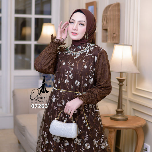 GAMIS OZIAS TILE 07263 LD 105 I Gamis Kondangan Wanita I Gamsi Fashion Casual