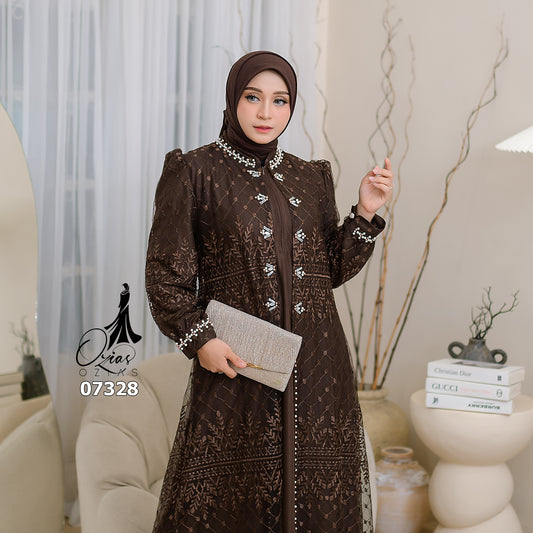GAMIS OZIAS TILE 07328 LD 105 I Gamis Kondangan Wanita I Gamis Fashion Casual
