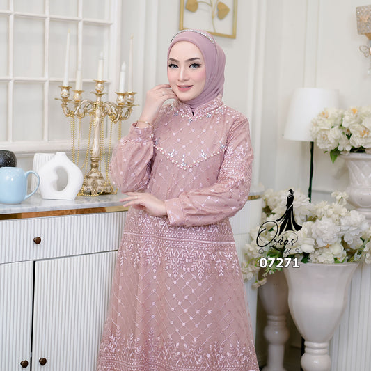 GAMIS OZIAS TILE 07271 LD 105 I Gamis Kondangan Wanita I Gamis Fashion Casual