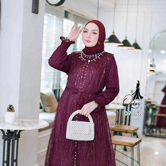 GAMIS OZIAS TILE 07268 LD 105 I Gamis TIle Premium I Gamis Kondangan Mewah