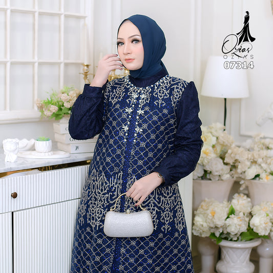 GAMIS OZIAS TILE 07314 LD 105 I Gamis Fashion Casual I Gamis Kondangan Wanita I Gamis Lebaran